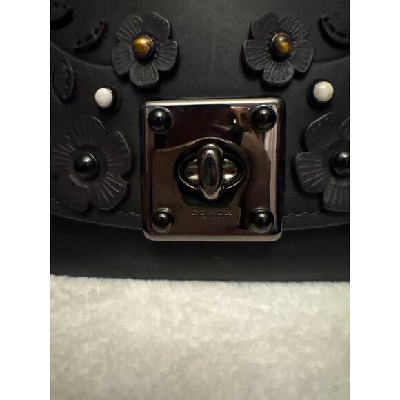 Coach Black Cherry Tea Rose Top Handle Bag Deep plum / Oxblood Leather - Picture 5 of 11